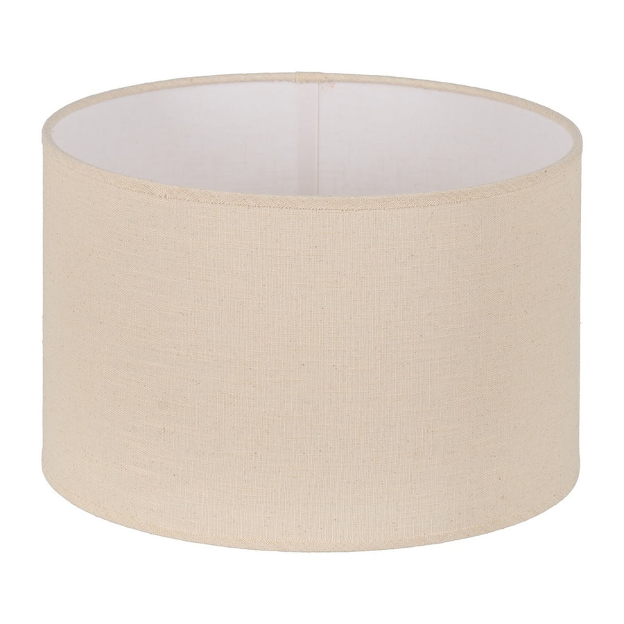 PANTALLA BEIGE TEJIDO ILUMINACIÓN 35 X 35 X 22 CM