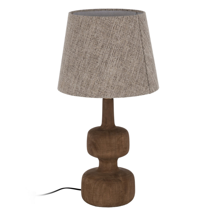 BROWN FABRIC LAMP SHADE 35 X 35 X 26 CM