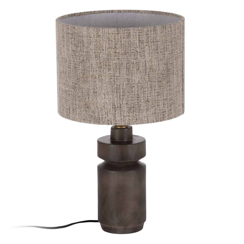 BROWN FABRIC LAMP SHADE 30 X 30 X 22 CM