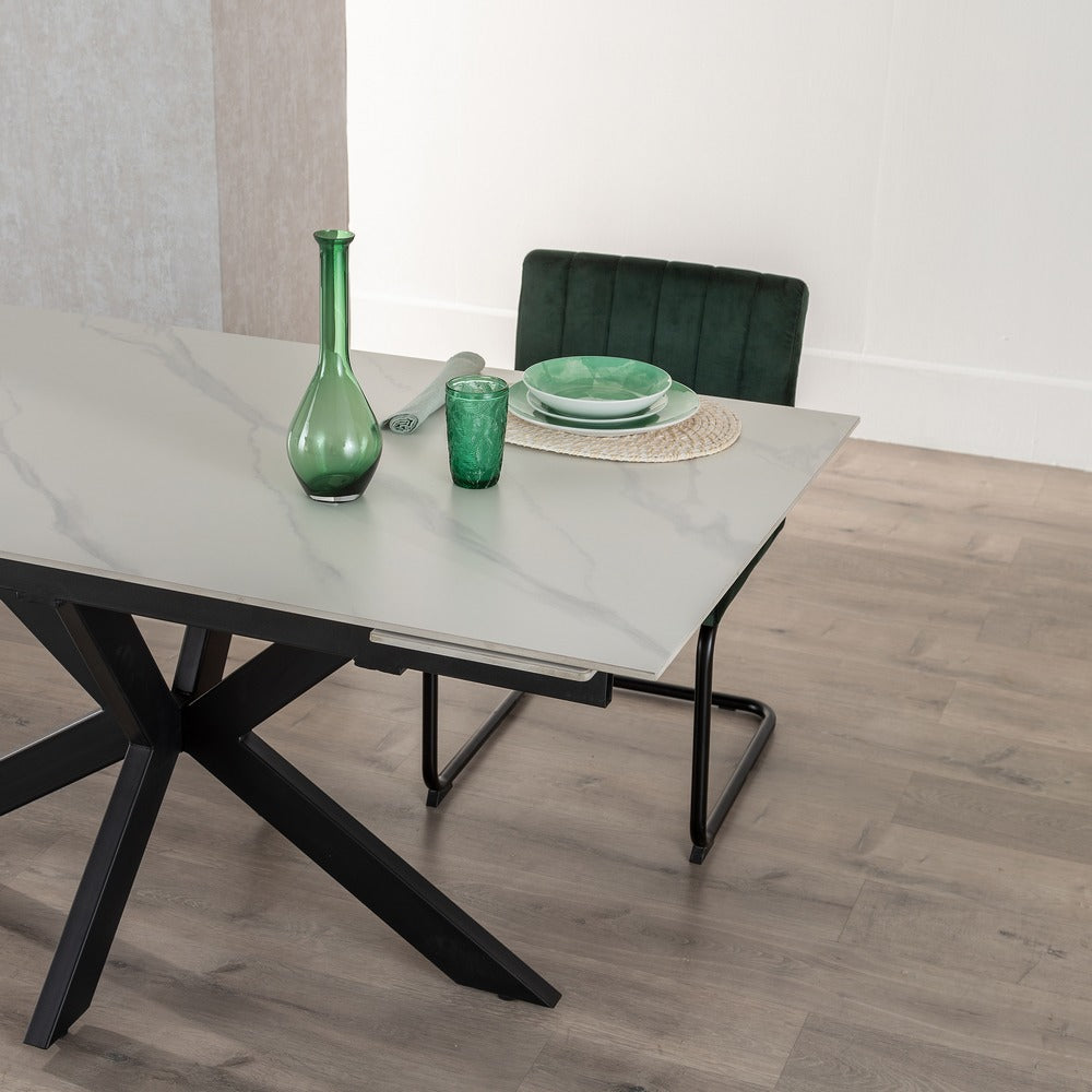 MESA EXTENSIBLE BLANCO-NEGRO 170 X 90 X 76 CM