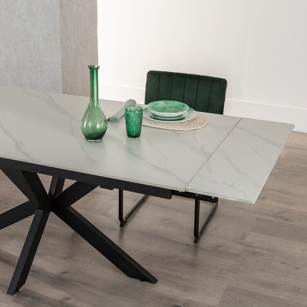 MESA EXTENSIBLE BLANCO-NEGRO 170 X 90 X 76 CM