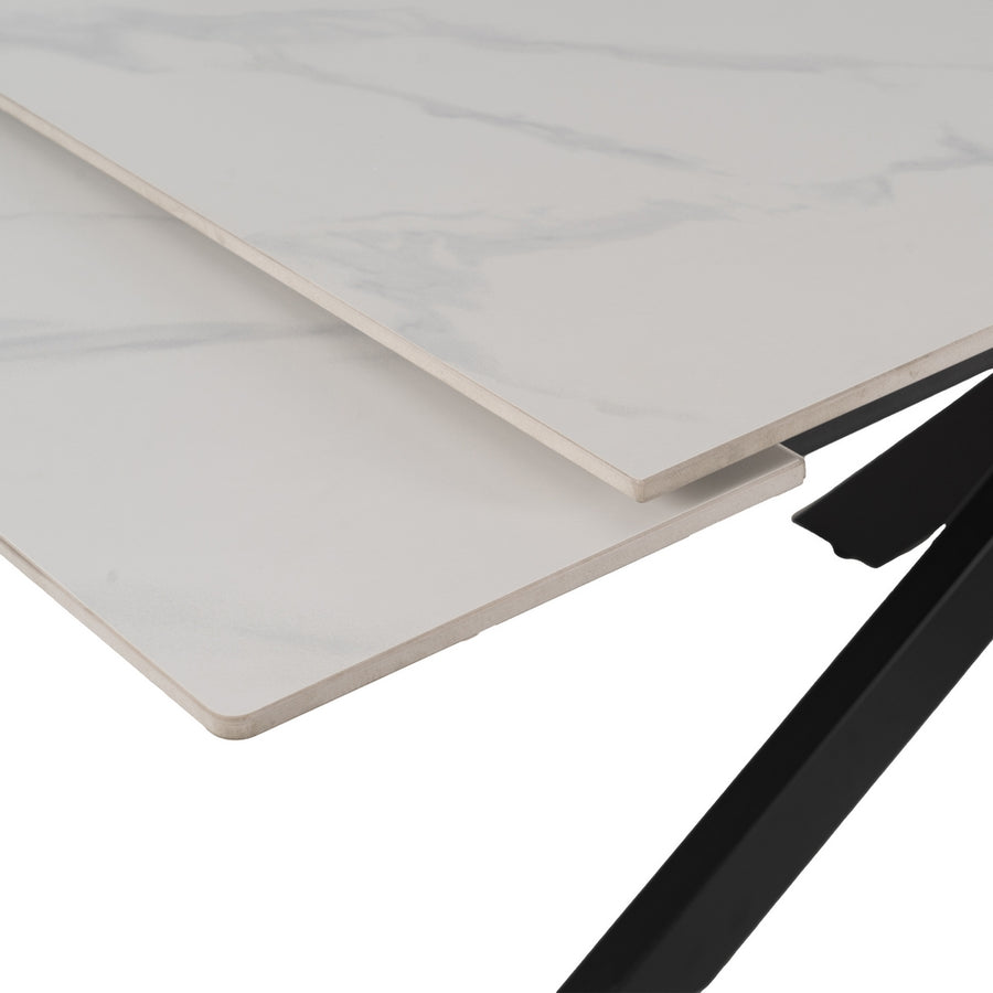 MESA EXTENSIBLE BLANCO-NEGRO 170 X 90 X 76 CM
