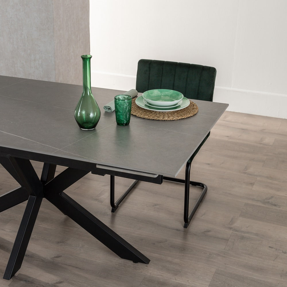 MESA EXTENSIBLE GRIS-NEGRO 170 X 90 X 76 CM