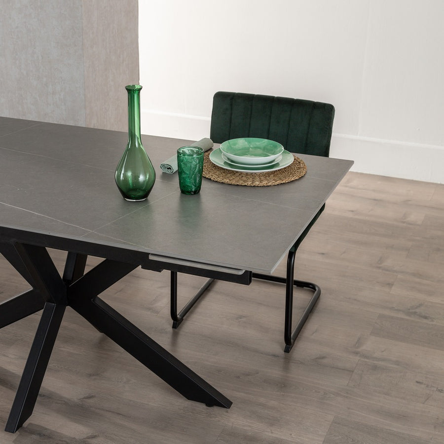 MESA EXTENSIBLE GRIS-NEGRO 170 X 90 X 76 CM