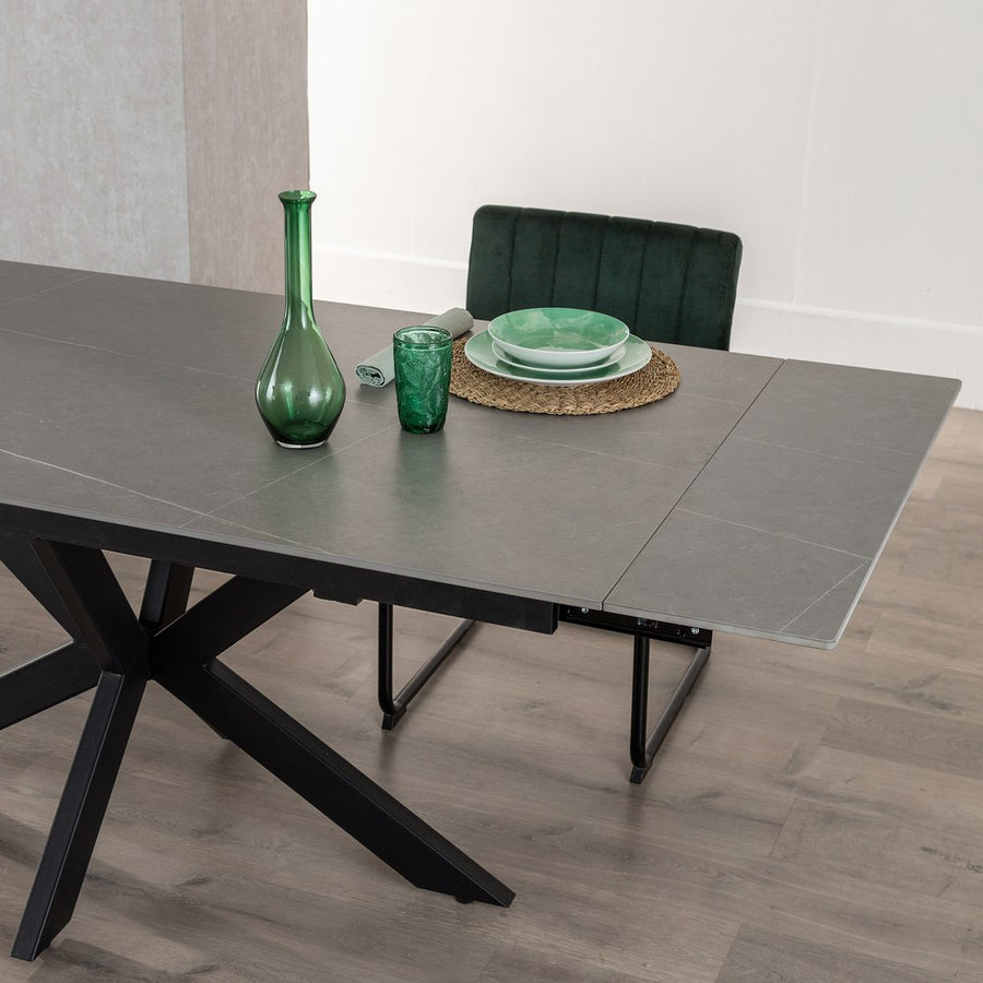 MESA EXTENSIBLE GRIS-NEGRO 170 X 90 X 76 CM