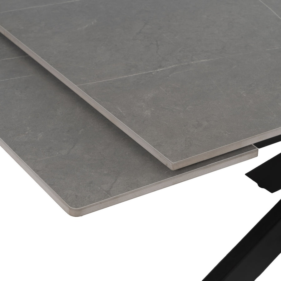 MESA EXTENSIBLE GRIS-NEGRO 170 X 90 X 76 CM