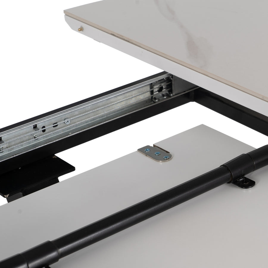 MESA EXTENSIBLE BLANCO-NEGRO 120 X 120 X 75 CM