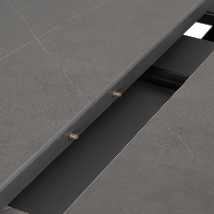MESA EXTENSIBLE GRIS-NEGRO 120 X 120 X 75 CM