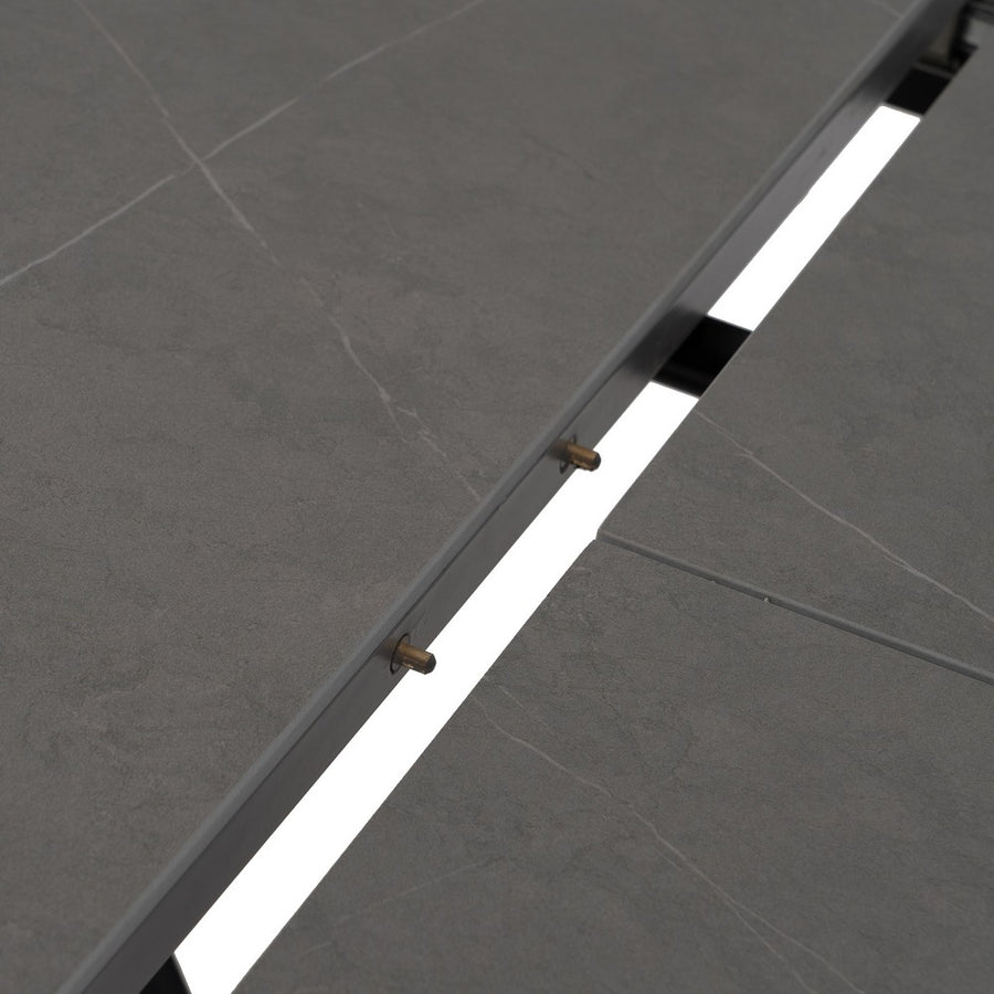 MESA EXTENSIBLE GRIS-NEGRO 120 X 120 X 75 CM