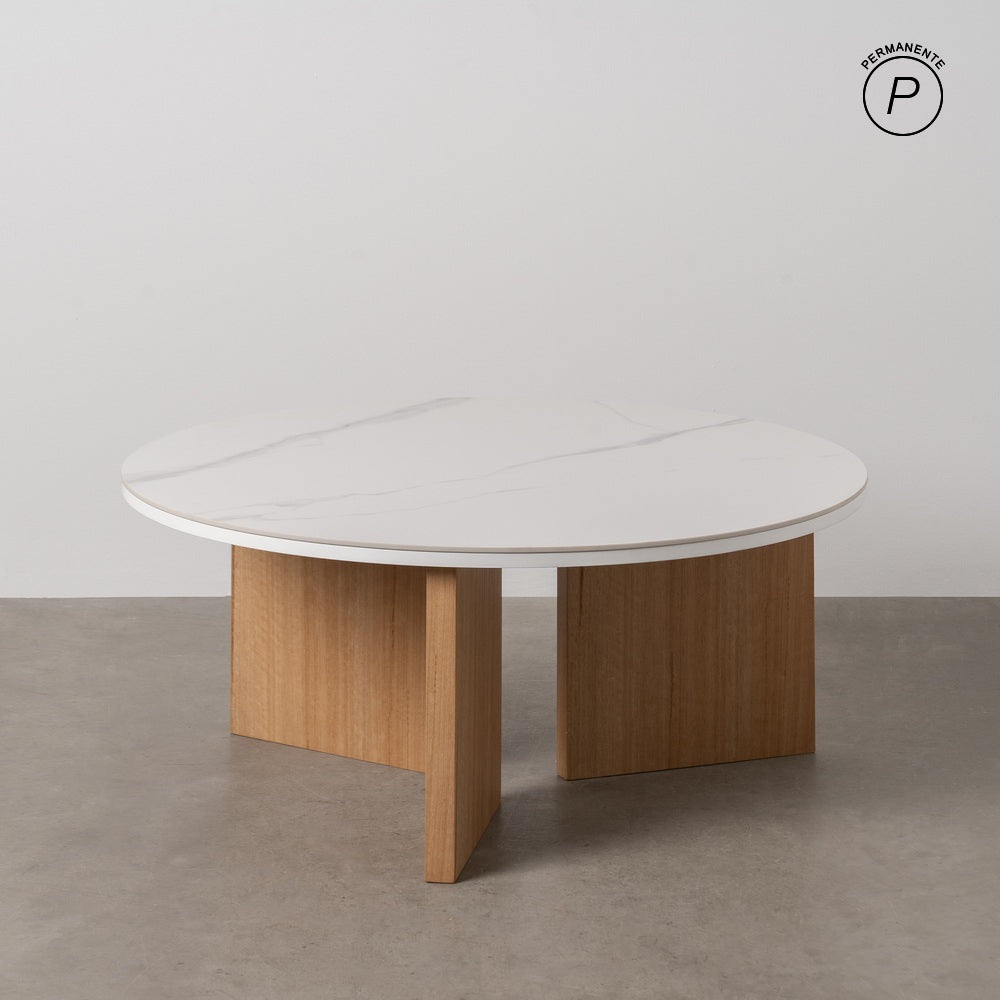 MESA CENTRO BLANCO-NATURAL 80 X 80 X 35 CM