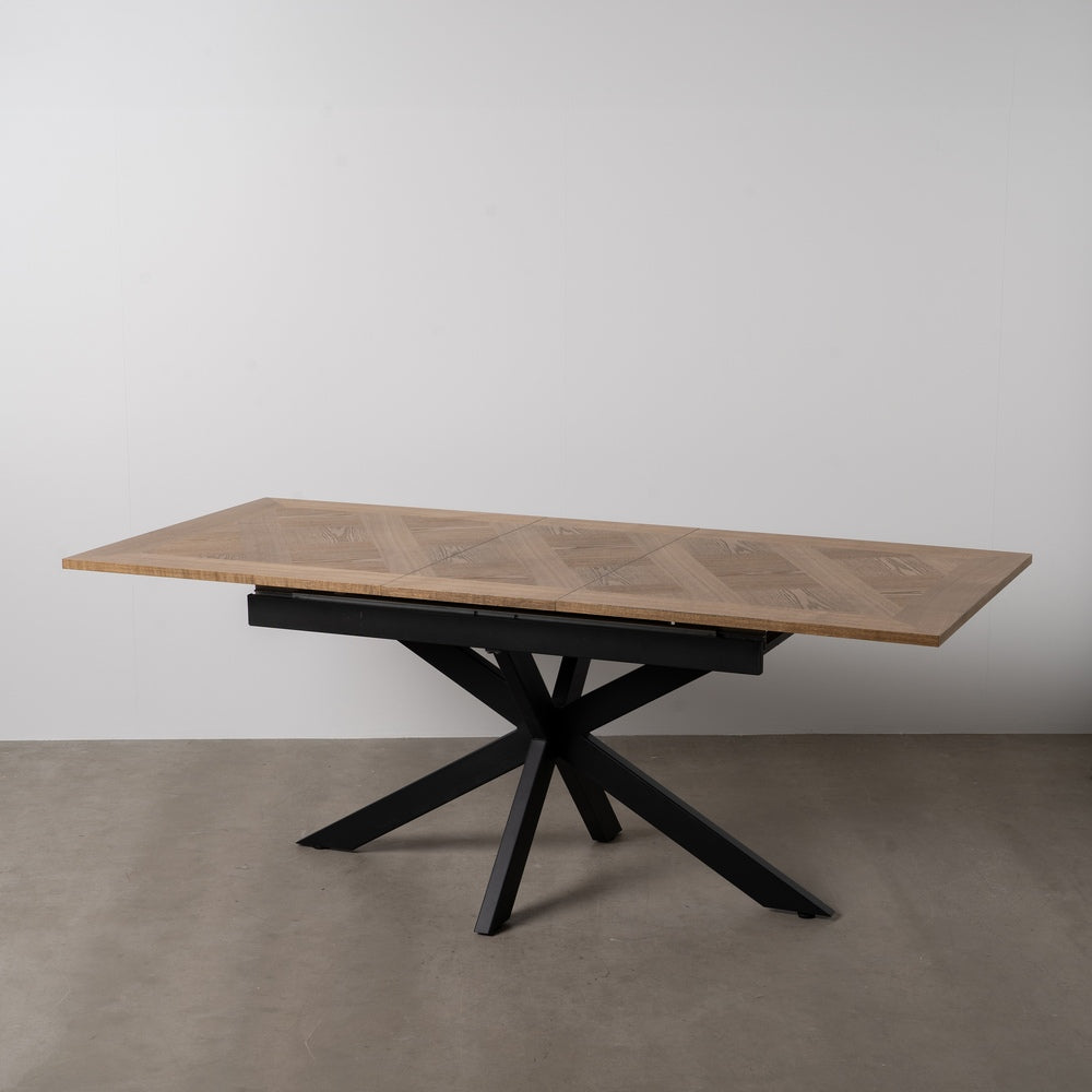 MESA EXTENSIBLE NATURAL-NEGRO DM-METAL 160 X 90 X 77 CM