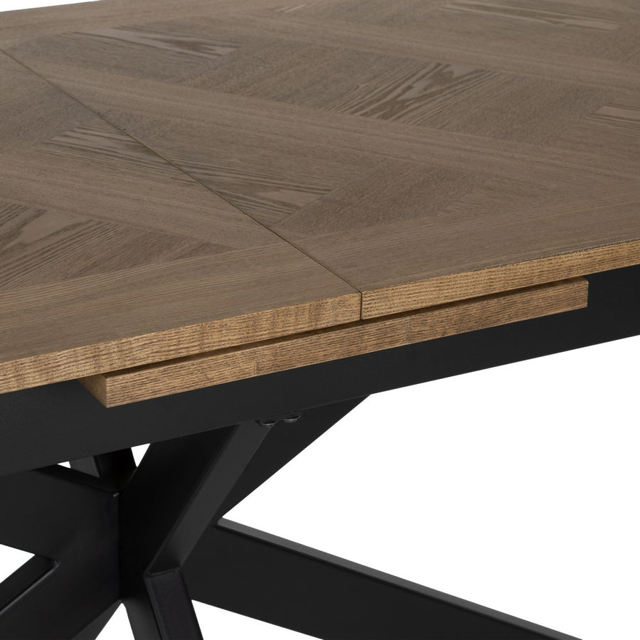 MESA EXTENSIBLE NATURAL-NEGRO DM-METAL 160 X 90 X 77 CM