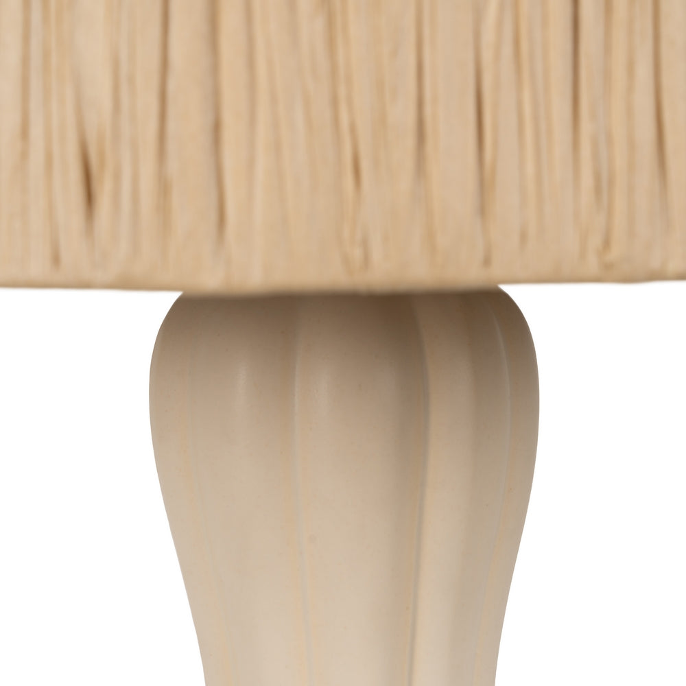 LÁMPARA MESA CREMA CERÁMICA ILUMINACIÓN 32,50 X 32,50 X 53 C