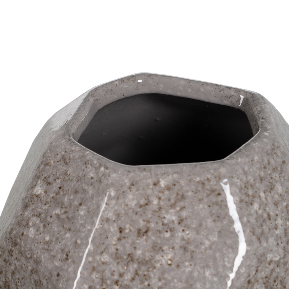 GREY CERAMIC DECORATIVE VASE 23 X 23 X 35 CM