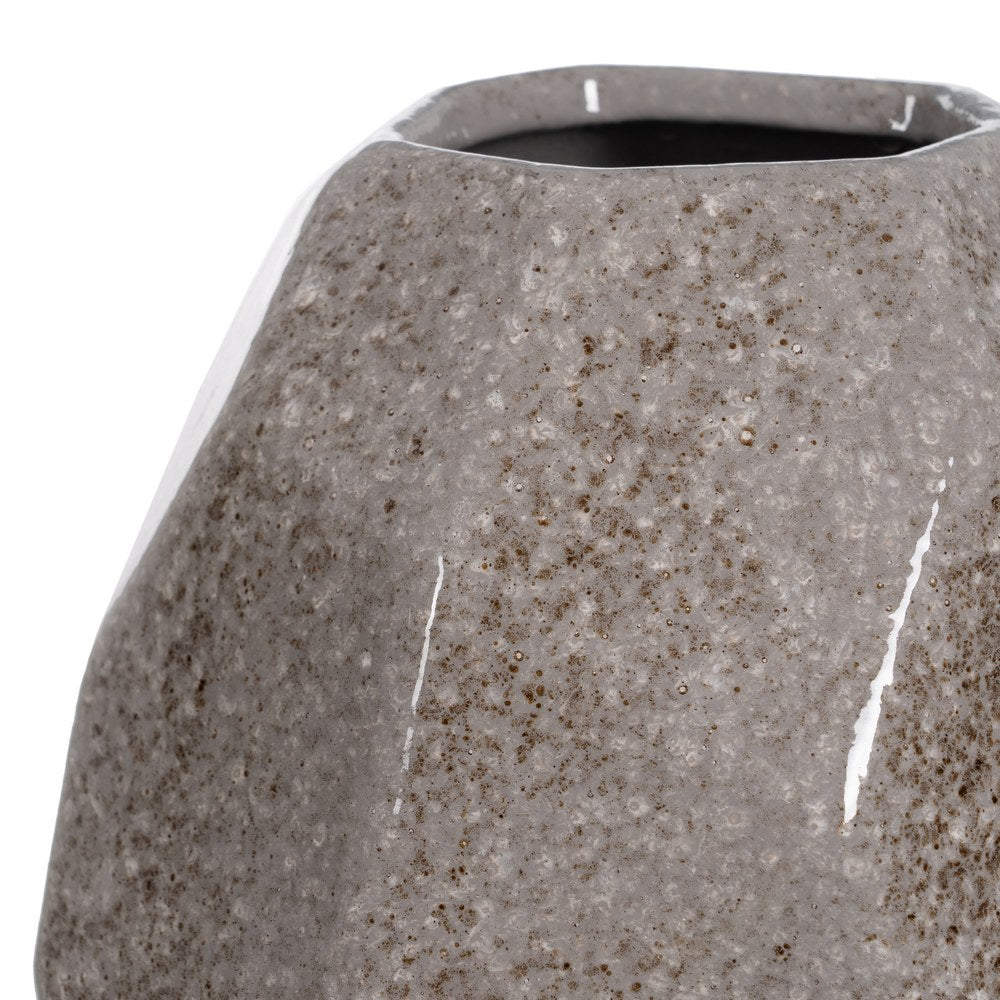 GREY CERAMIC DECORATIVE VASE 23 X 23 X 35 CM