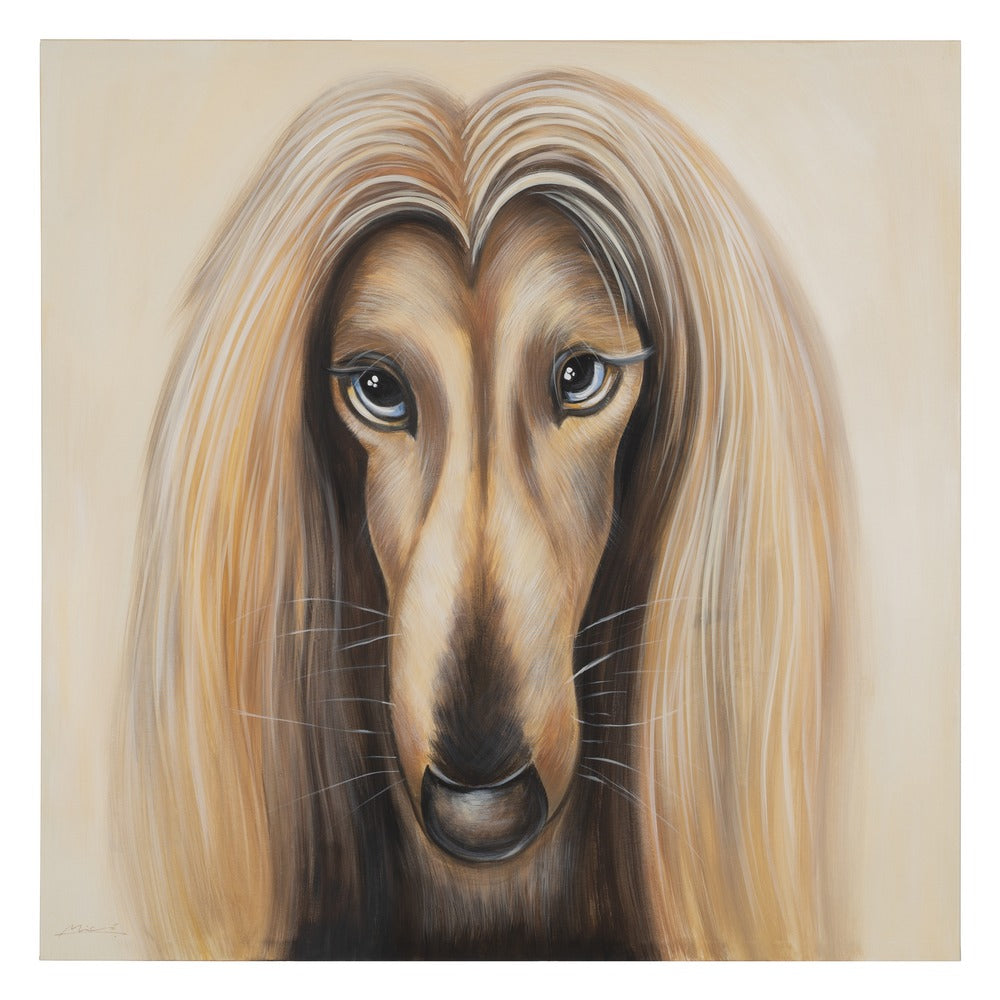 PINTURA GALGO LIENZO DECORACIÓN 120 X 3,50 X 120 CM