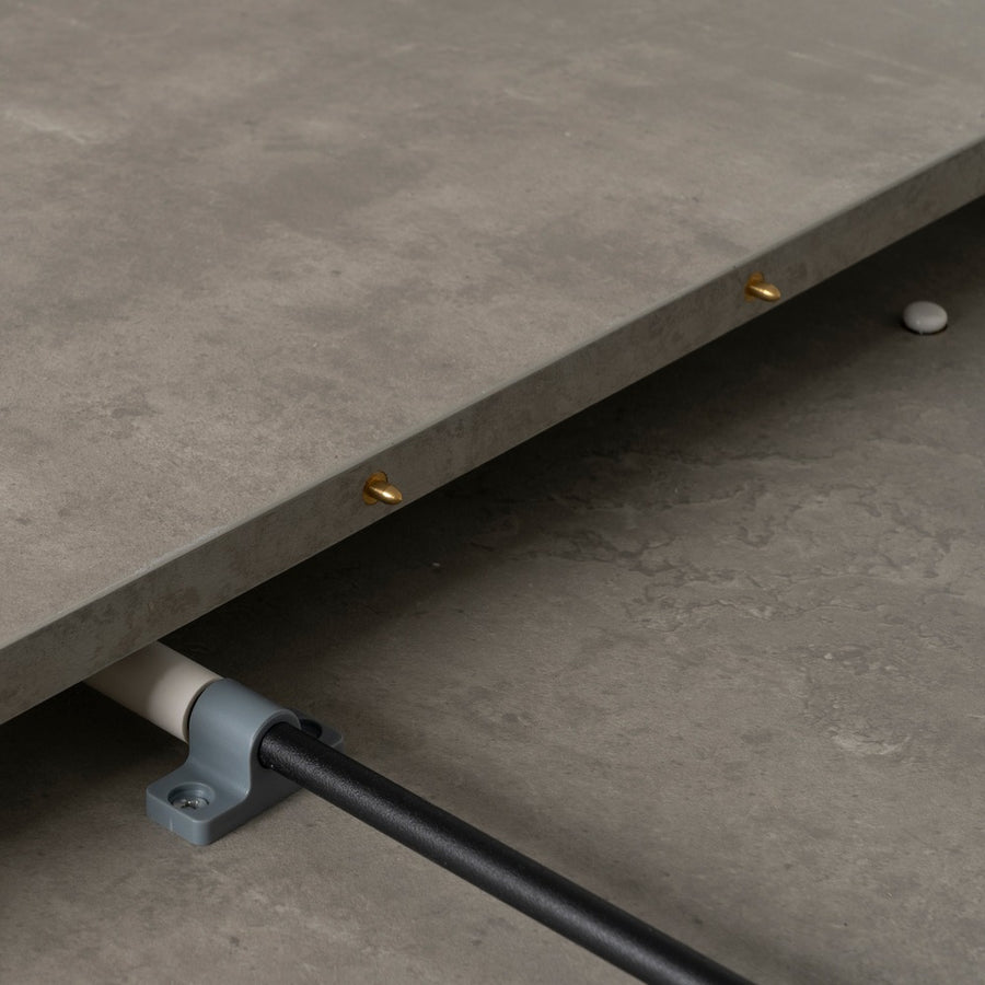 MESA EXTENSIBLE GRIS-NEGRO DM-METAL 120 X 120 X 76 CM