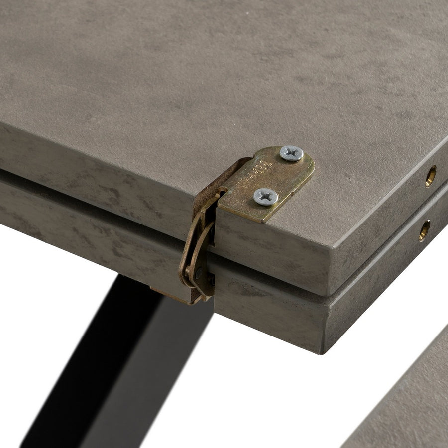 MESA EXTENSIBLE GRIS-NEGRO DM-METAL 120 X 120 X 76 CM