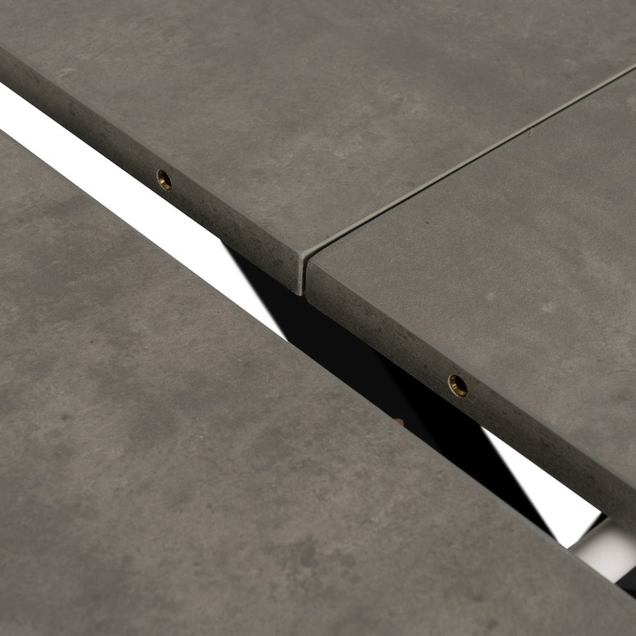 MESA EXTENSIBLE GRIS-NEGRO DM-METAL 120 X 120 X 76 CM