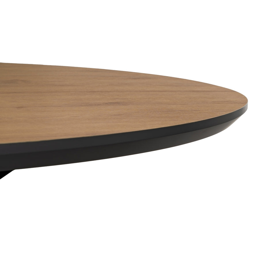 MESA EXTENSIBLE NATURAL-NEGRO DM-METAL 120 X 120 X 76 CM