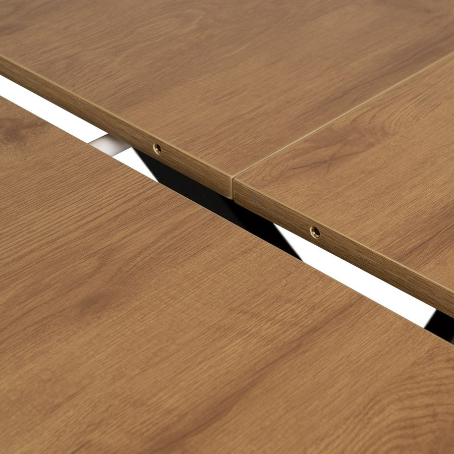MESA EXTENSIBLE NATURAL-NEGRO DM-METAL 120 X 120 X 76 CM