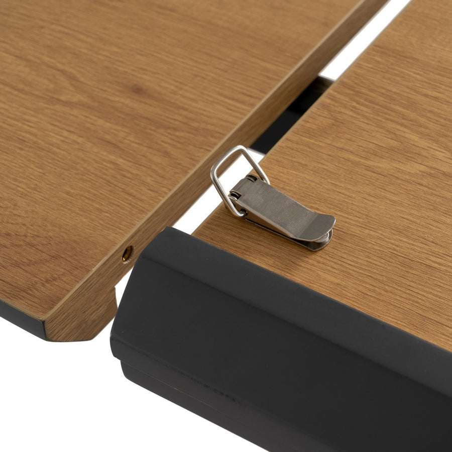MESA EXTENSIBLE NATURAL-NEGRO DM-METAL 120 X 120 X 76 CM