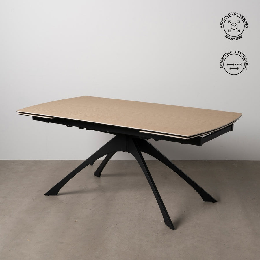 MESA EXTENSIBLE NATURAL-NEGRO 180 X 90 X 76 CM