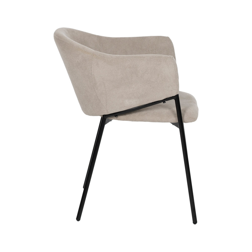 SILLA BEIGE TEJIDO-METAL 54 X 60 X 78 CM