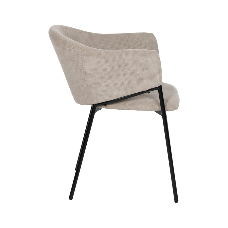 SILLA BEIGE TEJIDO-METAL 54 X 60 X 78 CM