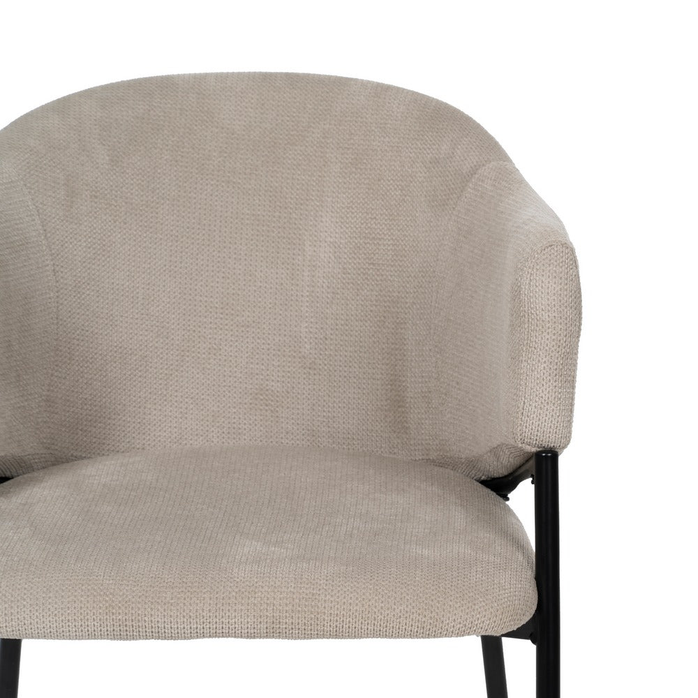 SILLA BEIGE TEJIDO-METAL 54 X 60 X 78 CM