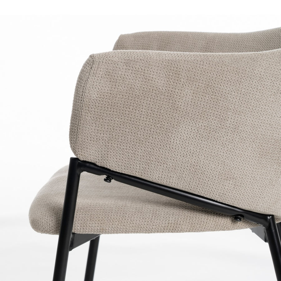 SILLA BEIGE TEJIDO-METAL 54 X 60 X 78 CM