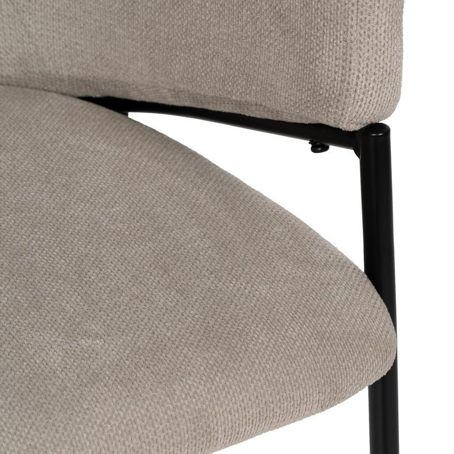 SILLA BEIGE TEJIDO-METAL 54 X 60 X 78 CM