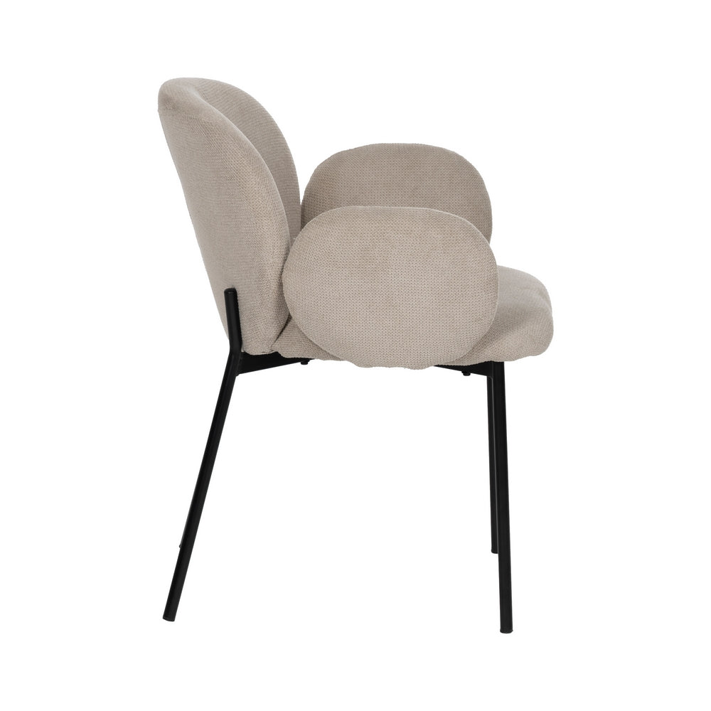 SILLA BEIGE TEJIDO-METAL 66 X 60 X 79 CM