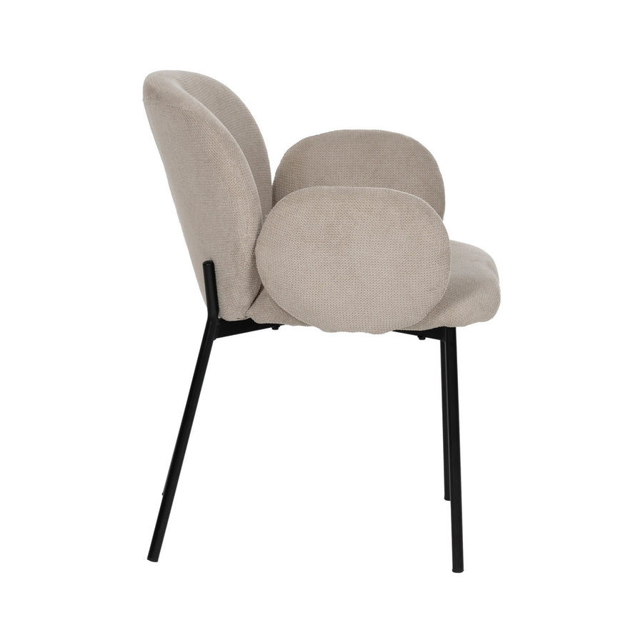 SILLA BEIGE TEJIDO-METAL 66 X 60 X 79 CM