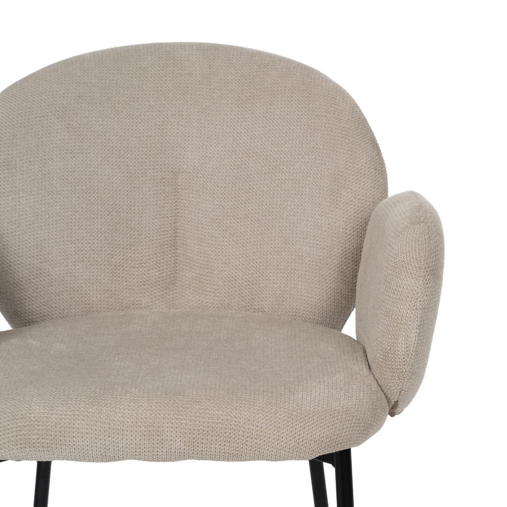 SILLA BEIGE TEJIDO-METAL 66 X 60 X 79 CM