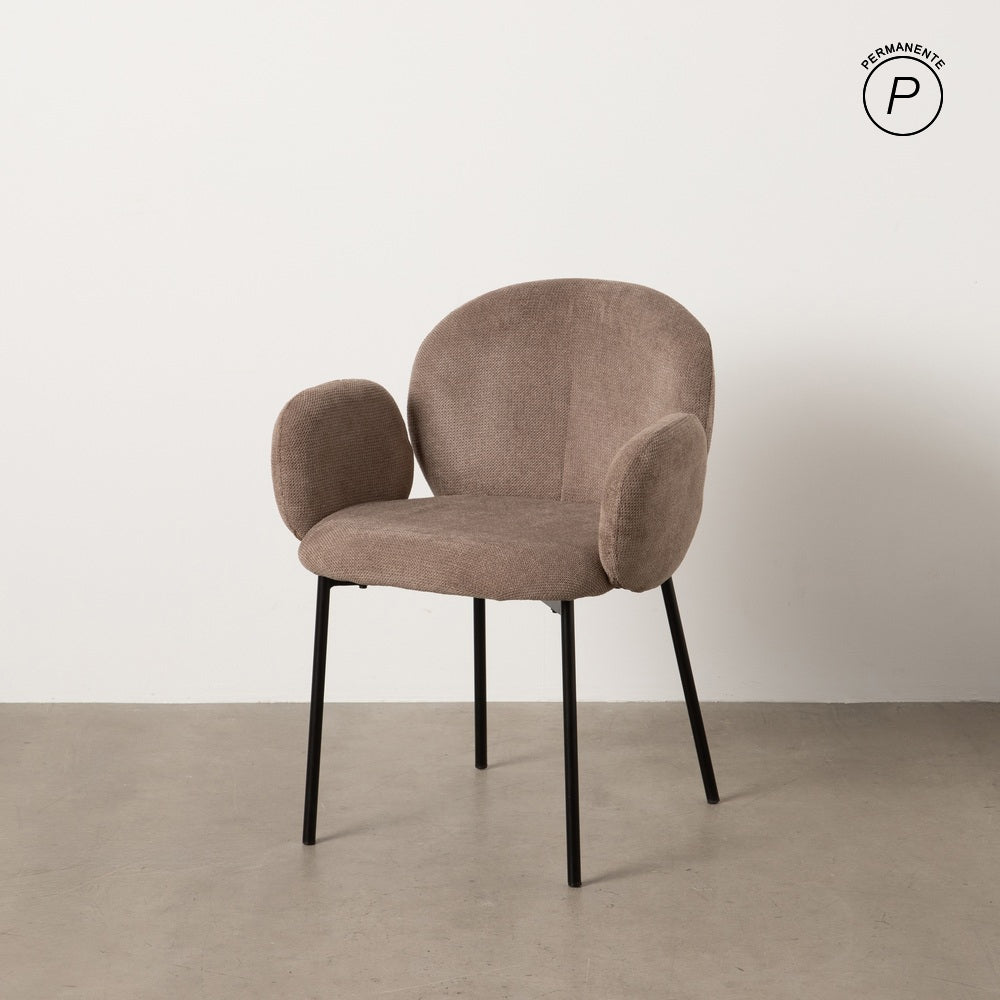 SILLA TAUPE TEJIDO-METAL 66 X 60 X 79 CM