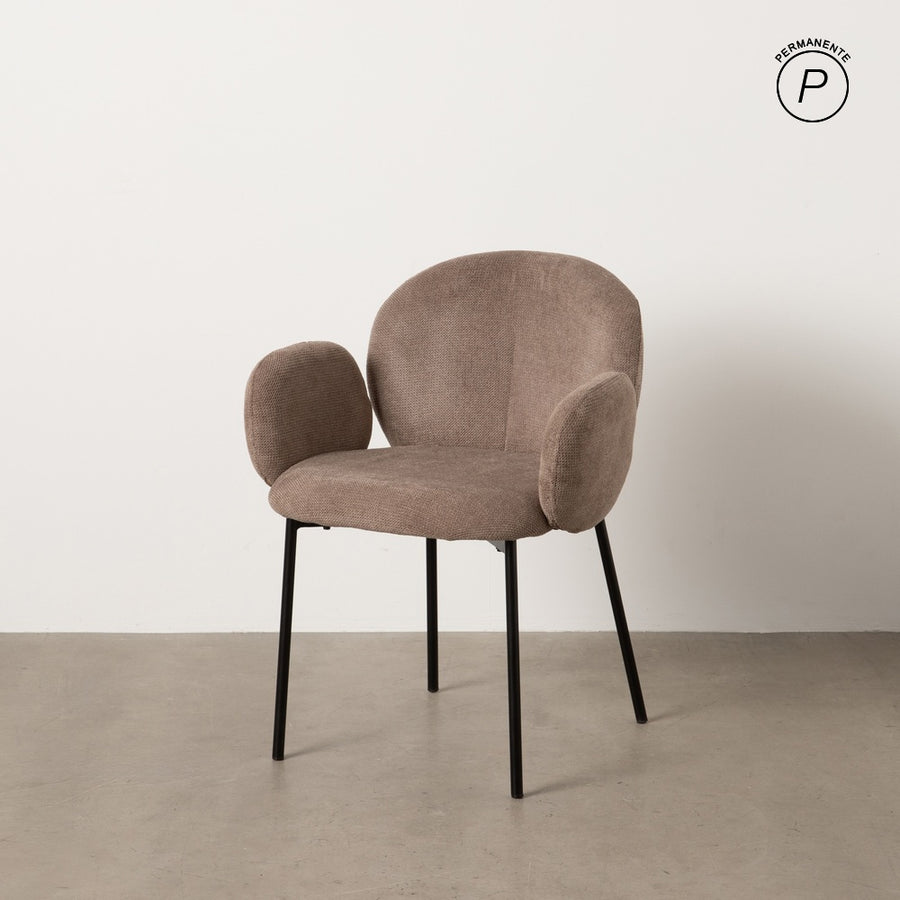 SILLA TAUPE TEJIDO-METAL 66 X 60 X 79 CM