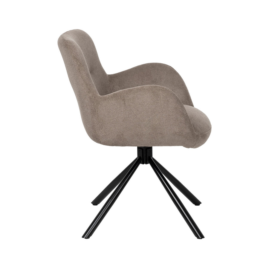 SILLA TAUPE GIRATORIO TEJIDO-METAL 62 X 65 X 82 CM