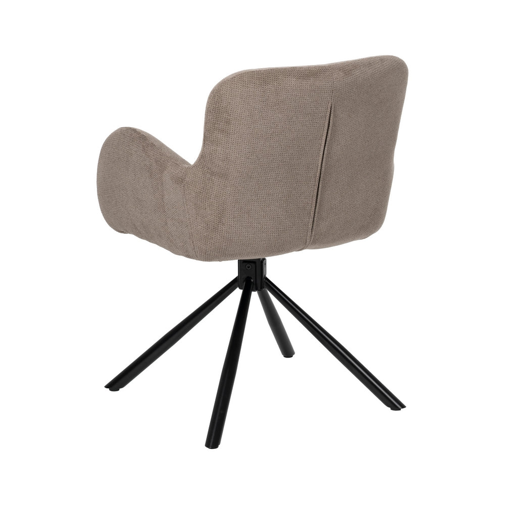 SILLA TAUPE GIRATORIO TEJIDO-METAL 62 X 65 X 82 CM