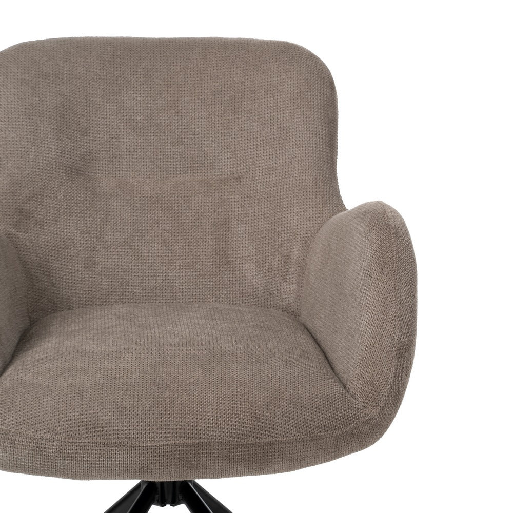 SILLA TAUPE GIRATORIO TEJIDO-METAL 62 X 65 X 82 CM