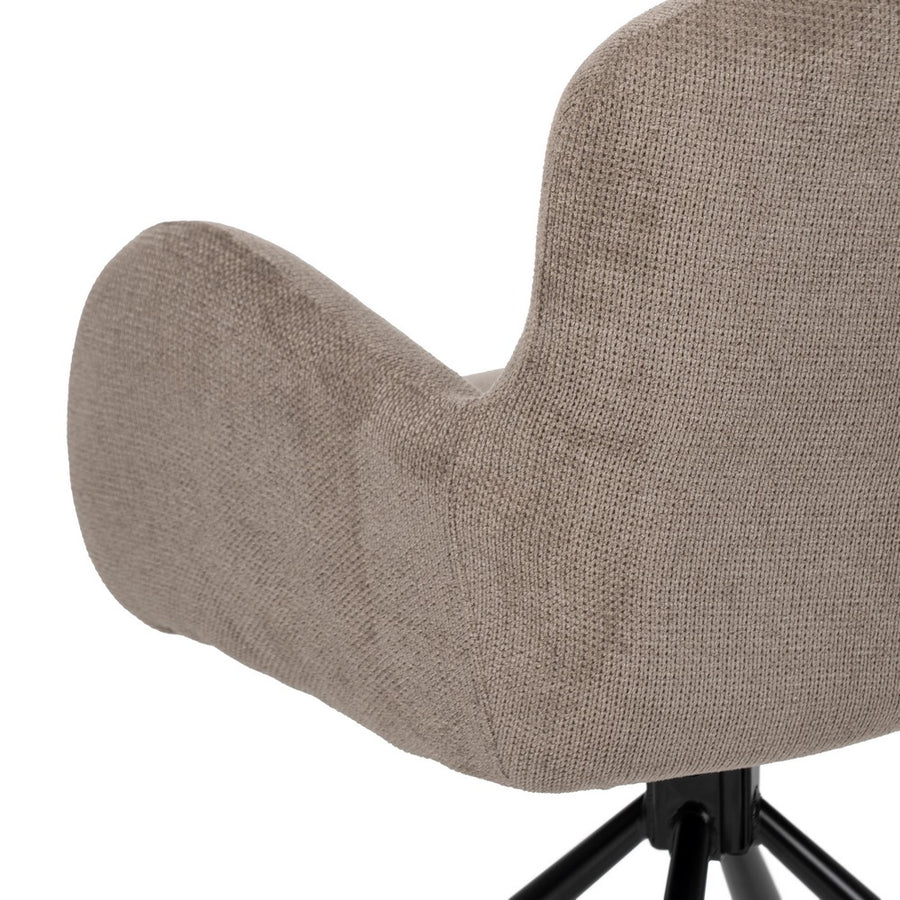 SILLA TAUPE GIRATORIO TEJIDO-METAL 62 X 65 X 82 CM