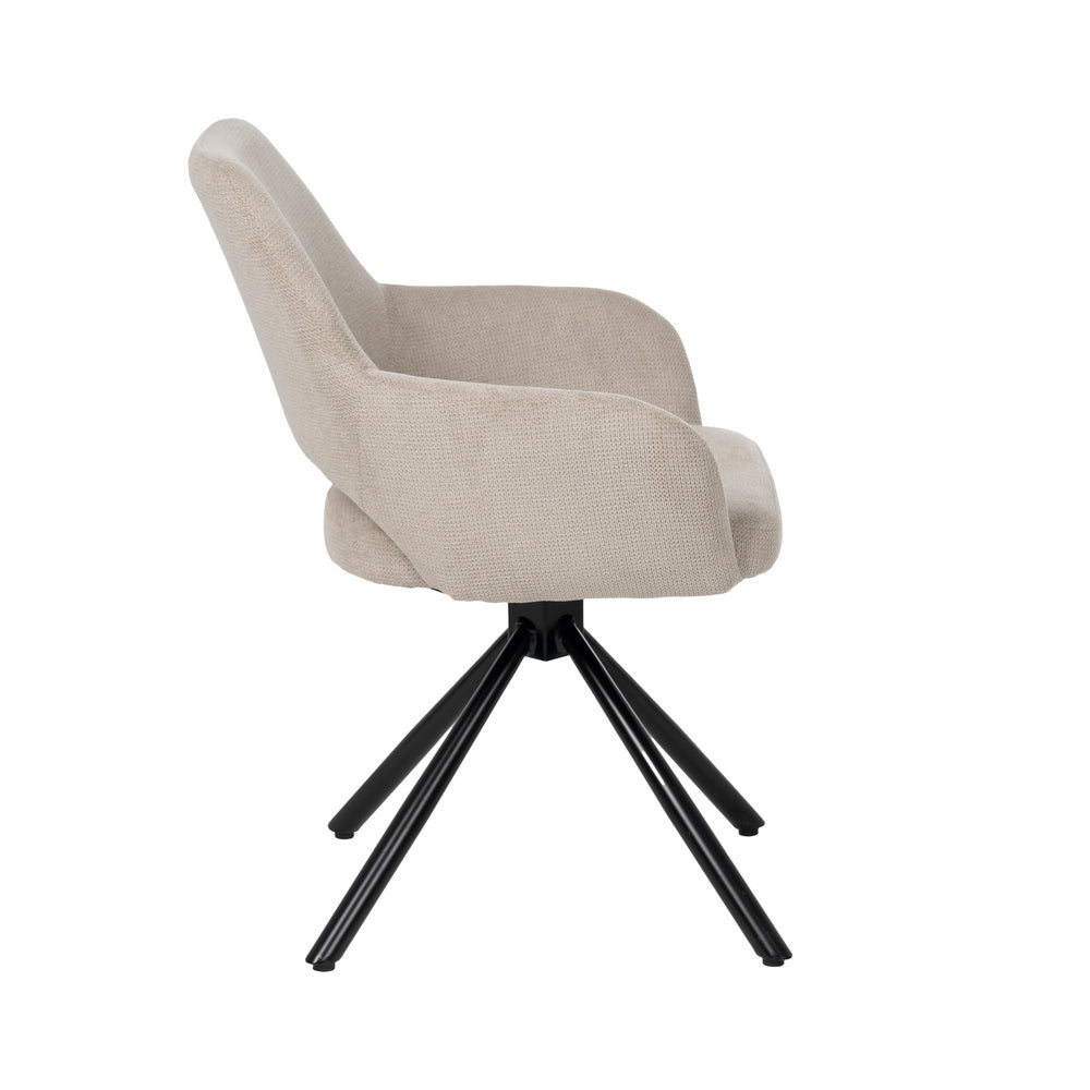 SILLA BEIGE GIRATORIO TEJIDO-METAL 59,50 X 62 X 83,50 CM