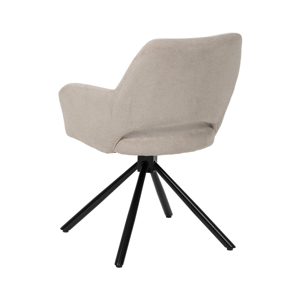 SILLA BEIGE GIRATORIO TEJIDO-METAL 59,50 X 62 X 83,50 CM