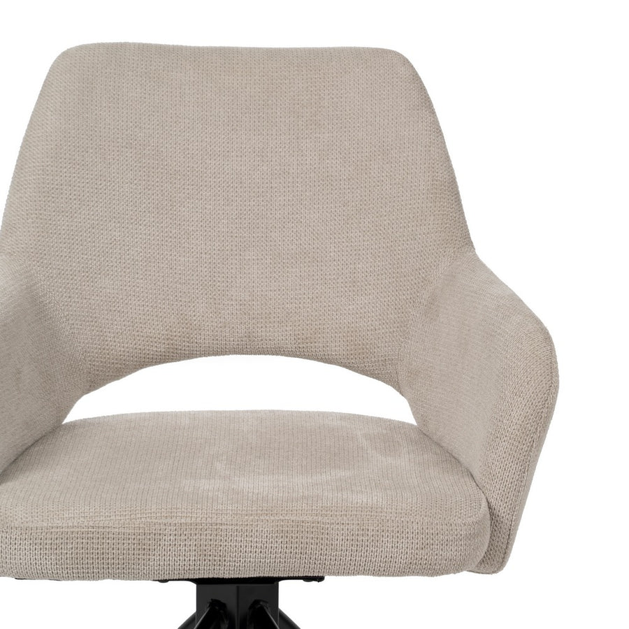 SILLA BEIGE GIRATORIO TEJIDO-METAL 59,50 X 62 X 83,50 CM