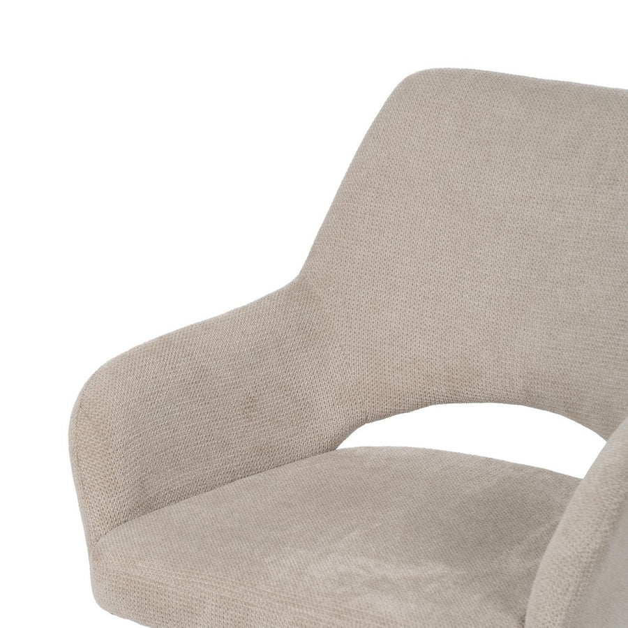 SILLA BEIGE GIRATORIO TEJIDO-METAL 59,50 X 62 X 83,50 CM