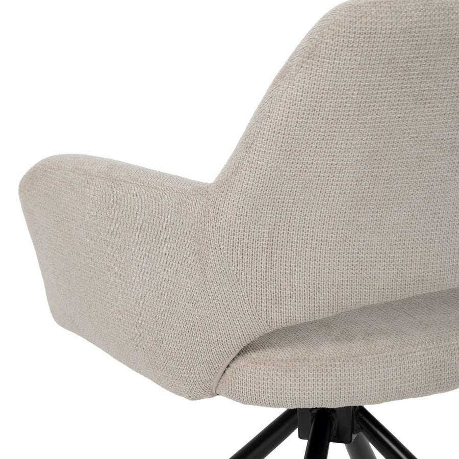 SILLA BEIGE GIRATORIO TEJIDO-METAL 59,50 X 62 X 83,50 CM