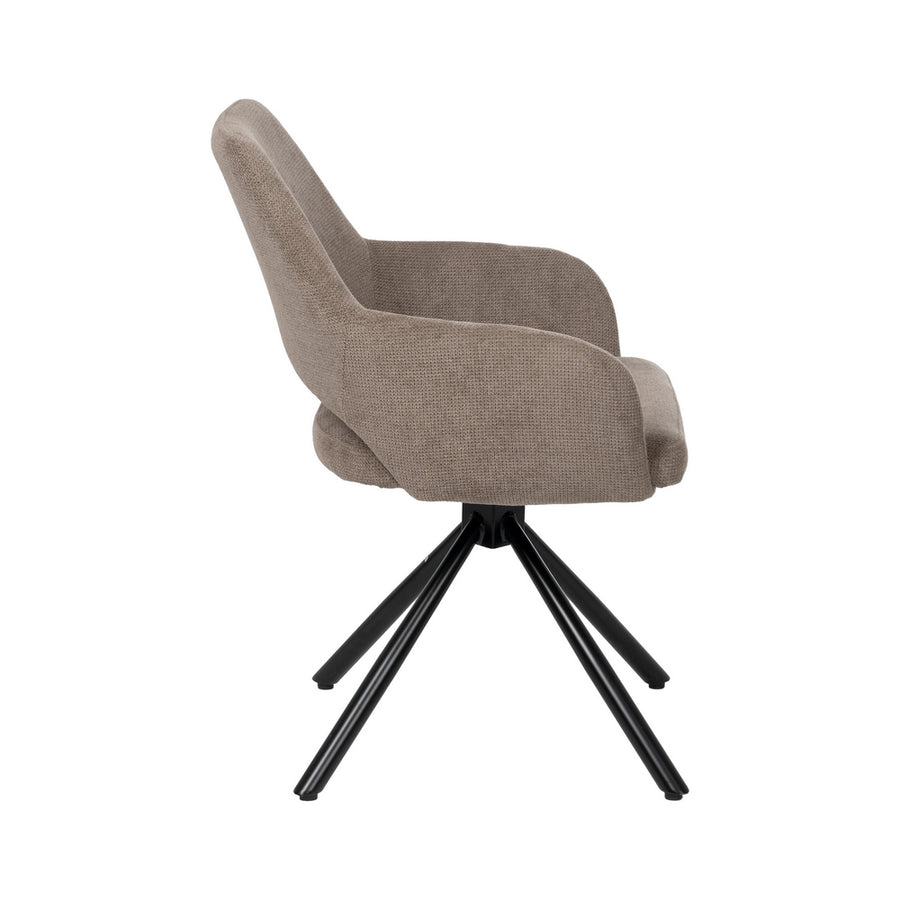SILLA TAUPE GIRATORIA TEJIDO-METAL 59,50 X 62 X 83,50 CM