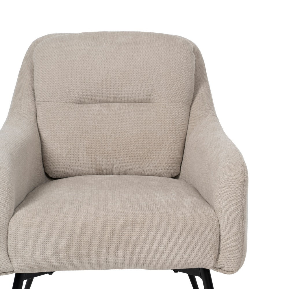 SILLÓN BEIGE TEJIDO-METAL 69 X 73 X 79 CM