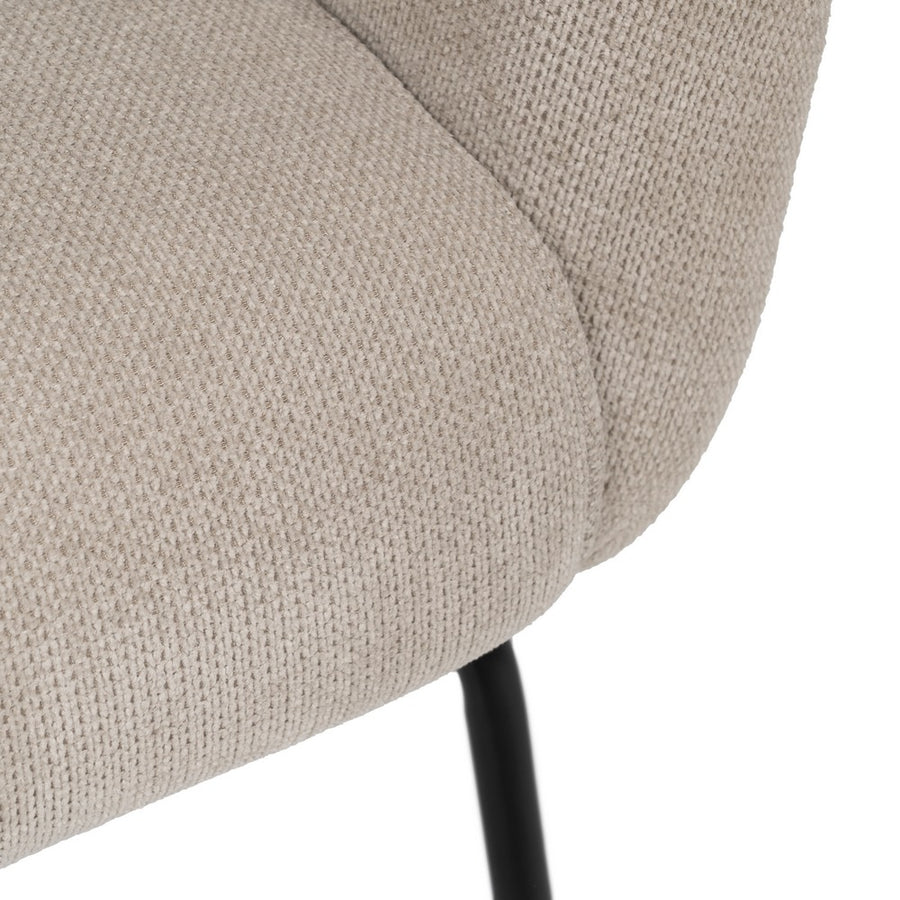 SILLÓN BEIGE TEJIDO-METAL 77 X 72 X 68 CM