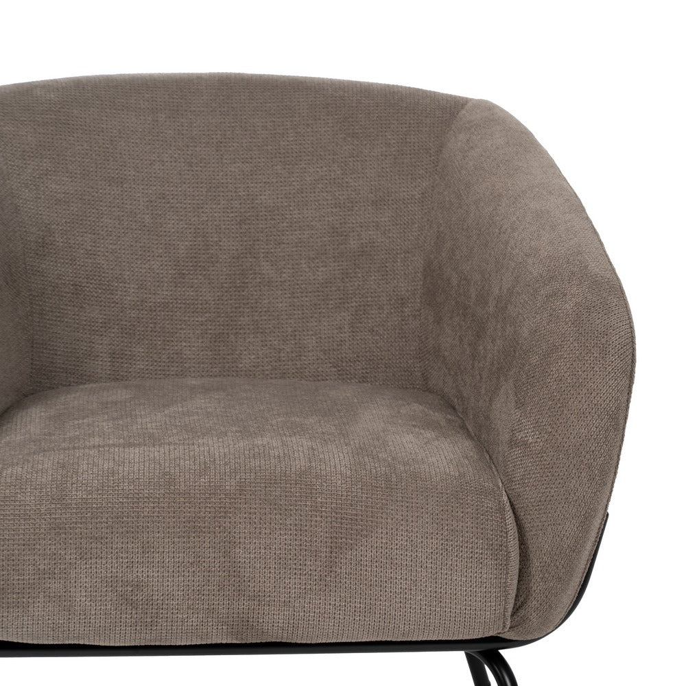 SILLÓN TAUPE TEJIDO-METAL 77 X 72 X 68 CM